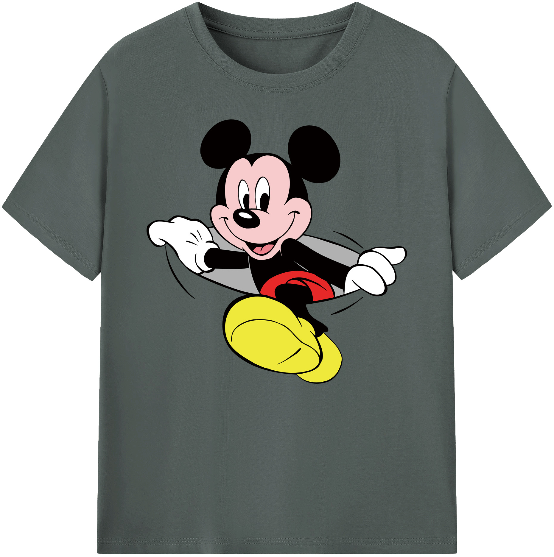 ミッキーマウス Mickey Mouse 綿100％ メンズ半袖Tシャツ｜肌触りやわらか＆通気性